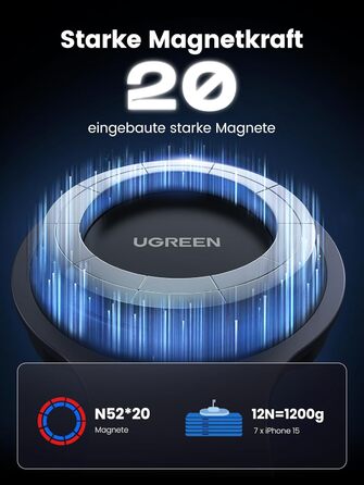 Автомобільний тримач мобільного телефону UGREEN з функцією зарядки для сенсорного екрану Tesla сумісний з автомобільним тримачем M