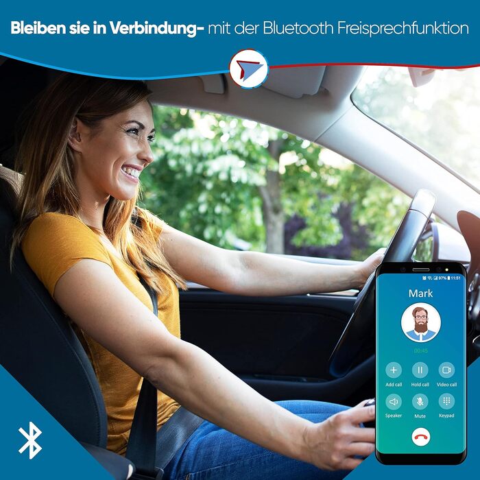 Дюймова GPS-навігаційна система для автомобілів, вантажівок та автофургонів Карти Європи (52 країни) з оновленнями, радар-детектором, помічником руху по смузі, Bluetooth, базою даних точок інтересу та системою hands-free, 90 9-