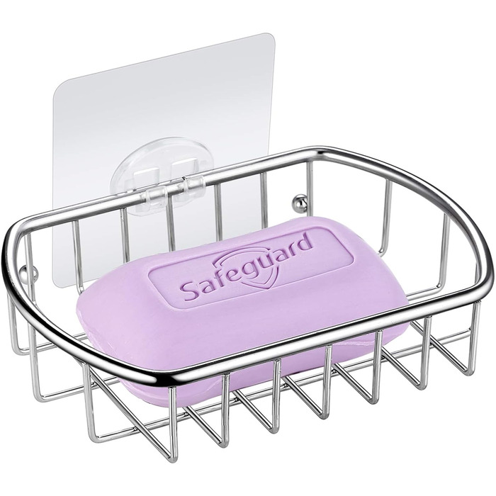 Мильниця без свердління, прозорий самоклеючий кошик для мила, нержавіюча сталь, душова полиця для ванної кімнати, настінний тримач