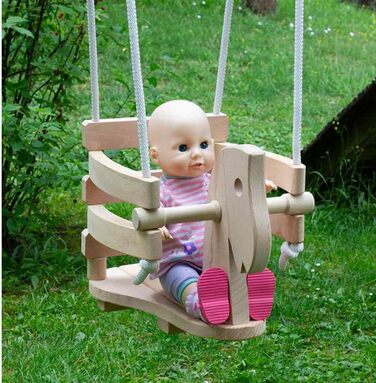 Дитячі дерев'яні гойдалки Гойдалка-кінь Гойдалка решітка Гойдалка дитяча - 6557