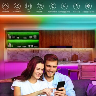 Світлодіодна стрічка 20 м, світлодіодна стрічка Bluetooth 20 м RGB світлодіодні казкові вогні з пультом дистанційного керування та