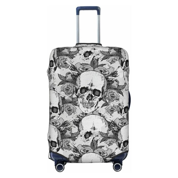 Чохол для валізи BAFAFA з принтом черепа та скелета, захист від подряпин та пилу, еластичний, чорний, розмір 95