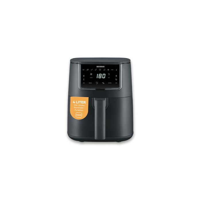 Аерофритюрниця Severin FryLight FR 2461, 4л, 1300Вт, чорна фритюрниця без олії з сенсорним дисплеєм, 8 автоматичними програмами та функцією підігріву