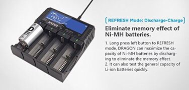 Зарядний пристрій XTAR VP4 Plus Dragon для літій-іонних, нікель-металгідридних та 3s акумуляторних блоків, чорний 5