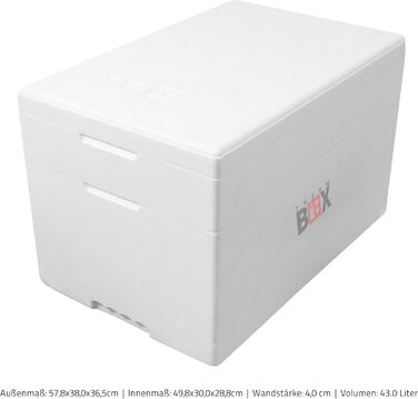 Модульна коробка THERM BOX від 14 л до 43 л, що розширюється, різних розмірів, пінопластова коробка-холодильник, коробка з підігрівом, багаторазова, 43M - 43 л