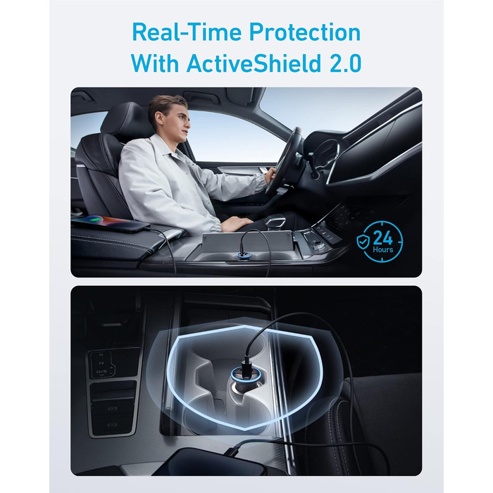 Автомобільний зарядний пристрій Anker USB C (52,5 Вт), зарядний пристрій для мобільних телефонів 323 12V для автомобіля / транспор