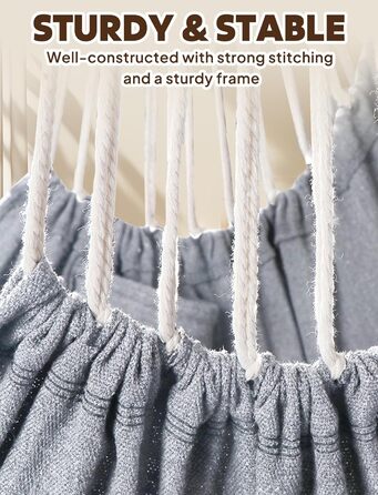 Підвісне крісло Chihee, підвісна гойдалка, 2 подушки сидіння в комплекті, міцні ремені та гачки, легко повісити, підвісне крісло виготовлене з м&39якої бавовняної тканини, бічна кишеня, великий комплект крісел з китицями, зручний комплект крісел для дому/