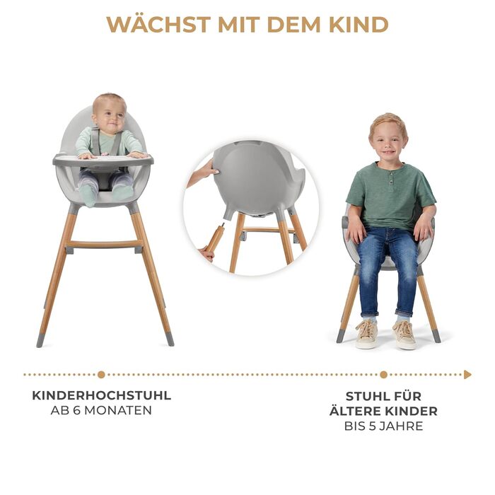Стільчик для годування Kinderkraft FINI2 2 в 1, стільчик для годування, дитячий стільчик, комбінований стільчик для годування, дер