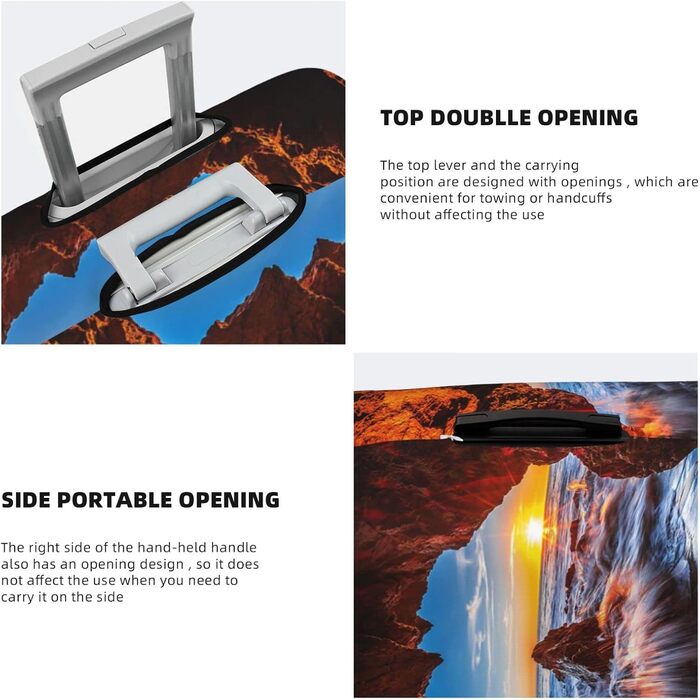 Чохол на валізу Куточок моря, еластичний, з принтом, водостійкий, захисний чохол для багажу (для валіз розміром 45,7 - 81,3 см), Чорний, Великий розмір