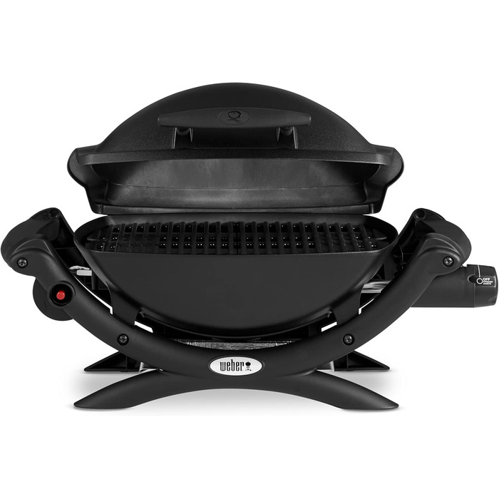 Газове барбекю Weber Q1000, поверхня гриля 43 x 32 см, портативний гриль-барбекю, 1 конфорка, 2-секційна порцелянова емальована ли