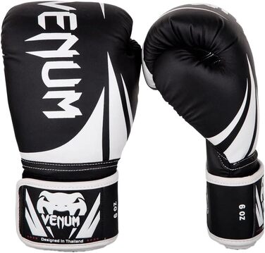 Боксерські рукавички Venum Unisex Kids Challenger 2.0 чорно-білі 8 унцій