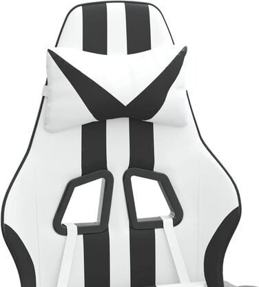 Ігрове крісло з підставкою для ніг, крісло для ПК, ігрове крісло, крісло для геймерів, крісла для домашнього офісу, ігрові крісла, крісло для Playstation, комп&39ютерне крісло, обертове, біла та чорна штучна шкіра