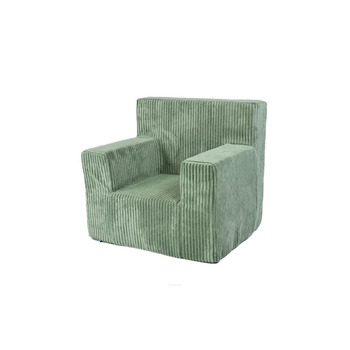 Дитяче крісло FORTISLINE з вельвету (547x34 см) - М&39яке та безпечне ігрове крісло та дитячий диван - Сертифіковане Oeko-Tex крісло з пінопласту - Дитяче крісло для дитячої кімнати, світло-зелене