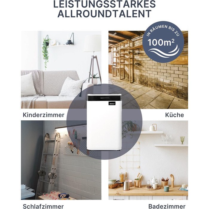 Будівельний осушувач повітря (макс. 25 л / 24 год) Підходить для всіх приміщень і підвалів площею до 100 м / 230 м 25 л / 24 год,