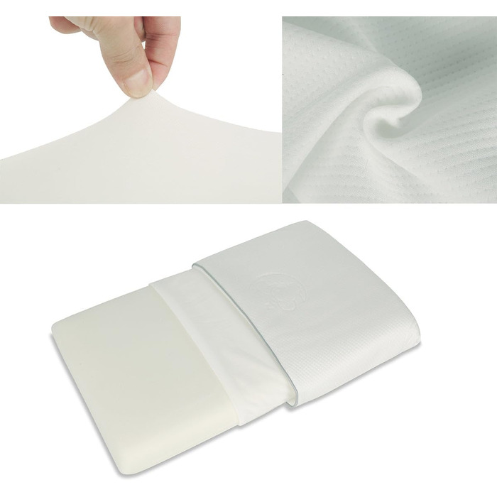 Дитяча подушка SIKAINI - Охолоджуюча тканина з принтом ведмедя, Піна з ефектом пам'яті, Ергономічний дизайн, Дихаюча, Ідеально під