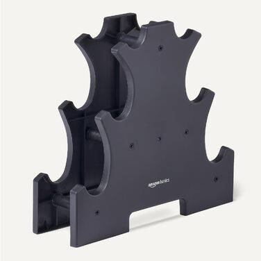 Набір неопренових гантелей Storeo Basics, шестигранні, 3 пари (1.5, 3, 5 кг) зі стійкою, для силових тренувань та фітнесу