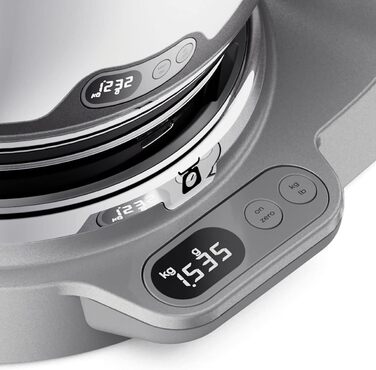 Кухонний комбайн Kenwood Titanium Chef Baker XL KVL85.004SI з вбудованими вагами, чашею 7 л, блендером та набором насадок (вінчик, гак, міксер), 1200 Вт, сріблястий