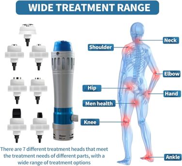 Фізіотерапевтичний інструмент, професійний апарат для ударно-хвильової терапії ED Пристрій для екстракорпоральної ударно-хвильової терапії Пристрій для масажу глибоких тканин м'язів для полегшення хронічного болю
