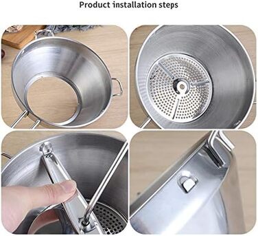 Кухонна м'ясорубка Dariokki з нержавіючої сталі, процідити і натерти на тертці та овочева, легко чиститься, довговічна якість