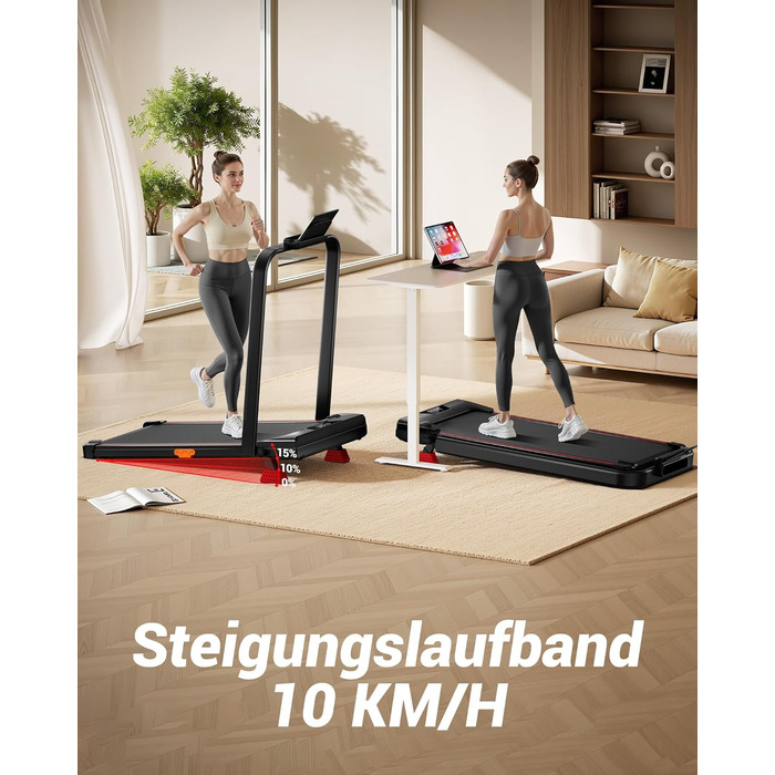 Складана бігова доріжка для домашнього використання, бігова доріжка з нахилом 15, бігова доріжка з нахилом, максимальне навантаження 136 кг, нахил 15