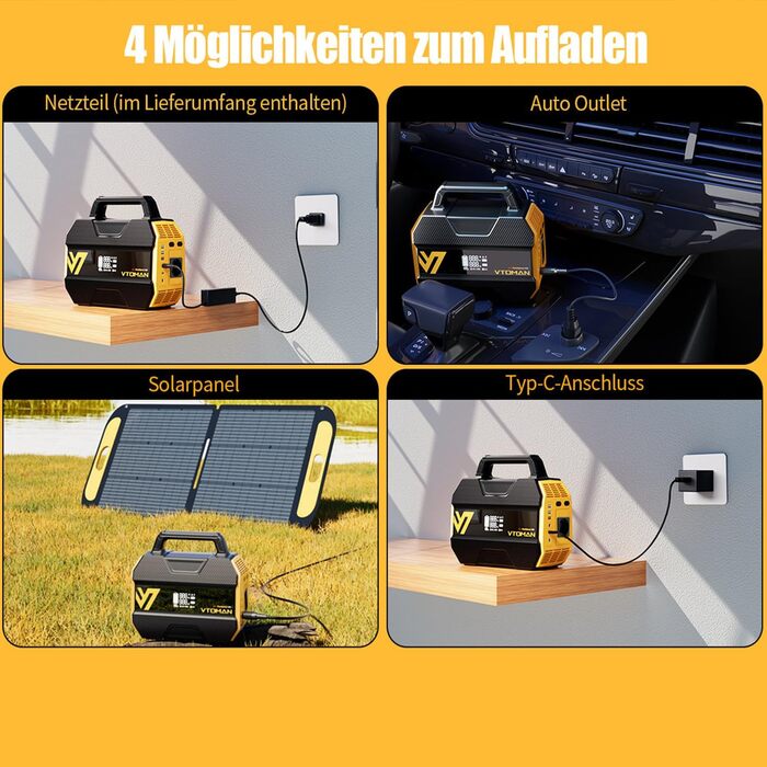 Портативна електростанція VTOMAN FlashSpeed 300 - літій-полімерний акумулятор 230 Втгод з вихідною потужністю змінного струму 300 Вт (пікова 600 Вт), сонячна електростанція, 100 Вт USB-C/230 В змінного струму для дому, кемпінгу на природі, автофургонів, р