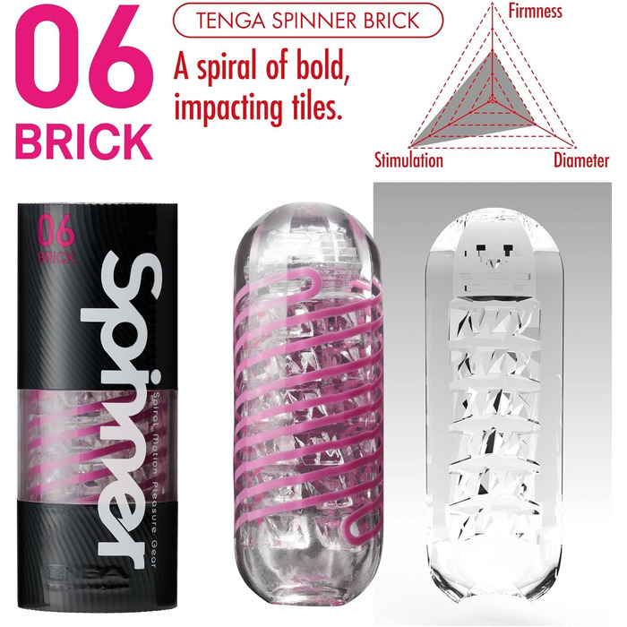 Стандартний мастурбатор у формі чаші рожевий, 38 г, 06 Brick Spiral Pleasure