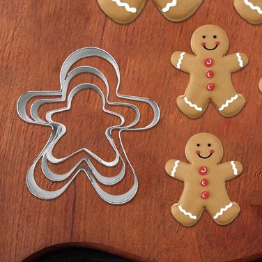 Різдвяні форми для випічки у формі пряникового чоловічка 3 шт Generisch