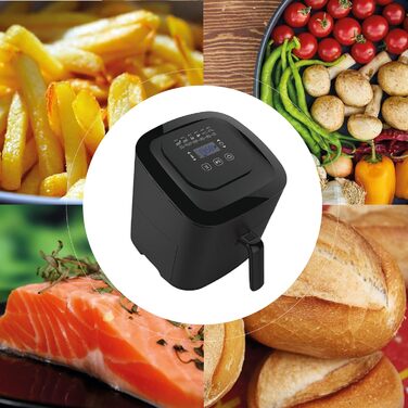 Розумна фритюрниця з Wi-Fi об'ємом наповнення 5,5 літрів Розумна фритюрниця з автоматичним налаштуванням температури та часу Можливе керування через додаток Фритюрниця без олії (1800 Вт)