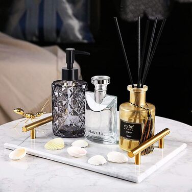 Дозатор мила Topsky 330 мл скляний, для ванної, пластиковий насос, для рідини для миття посуду, рідкого мила (чорний)