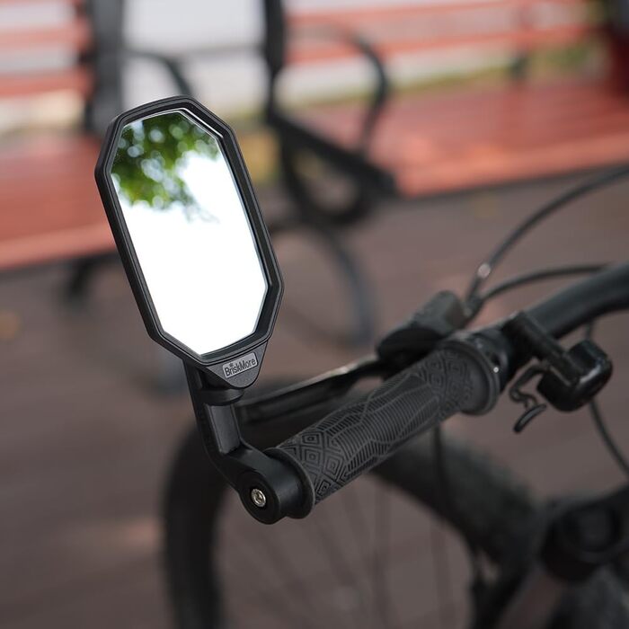 Велосипедні дзеркала BriskMore на торці керма, опукла скляна лінза високої чіткості для керма електровелосипеда, стійка до подряпин, безпечний задній вид, 1 пара велосипедних дзеркал BT-022 (праве та ліве) A срібна лінза 1 пара