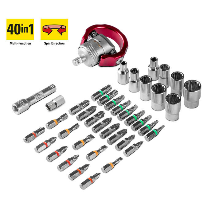 Викрутка з набором біт Trotec 40 pieces Bit and Socket Wrench Set (6200001005)