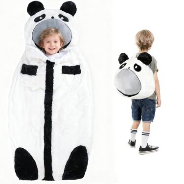 Дитячий спальний мішок 178 x 88 см, складний, дитячий спальний мішок з подушкою та блискавкою, м&39який теплий, багатофункціональний, ковдра для дитячого садка, спальний мішок чорно-білий