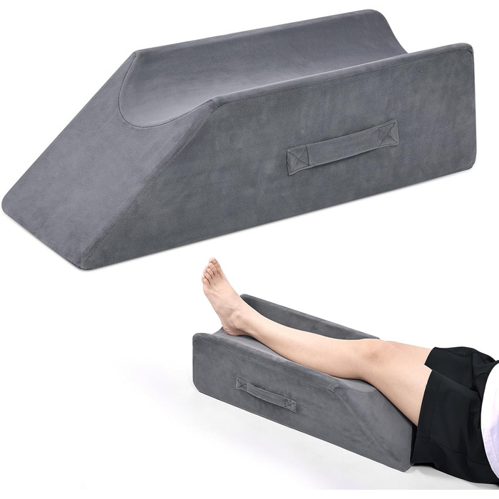 Подушка для ніг TANYOO з піни з ефектом пам&39яті, подушка для колін для підняття ніг, позиціонуюча подушка для покращення сну, вагітність, після операції, домашнє використання (темно-сіра)