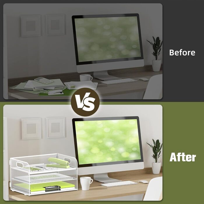 Лоток для документів А4, 3 відділення, штабелювані офісні лотки, металевий лоток з ручкою, білий