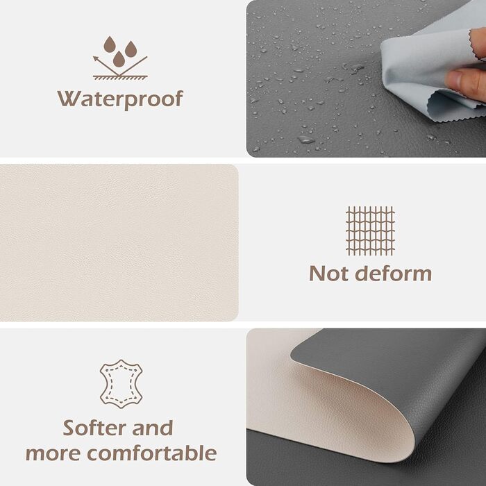 Підстилка шкіряна, 6 шт. підстилки миються з підставками нековзні підстилки двосторонні підстилки, PU зі штучної шкіри термостійкі