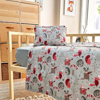Комплекти постільної білизни mundolindo для хлопчиків та дівчаток, 100 бавовна, милий підодіяльник, лісові тварини, мила постільна
