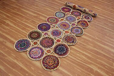 Килимок CASAVANI Cape Code Collection - 10,2 x 30,5 см, різнокольоровий, бавовна та джут чінді, геометричний килим кілім, для прим