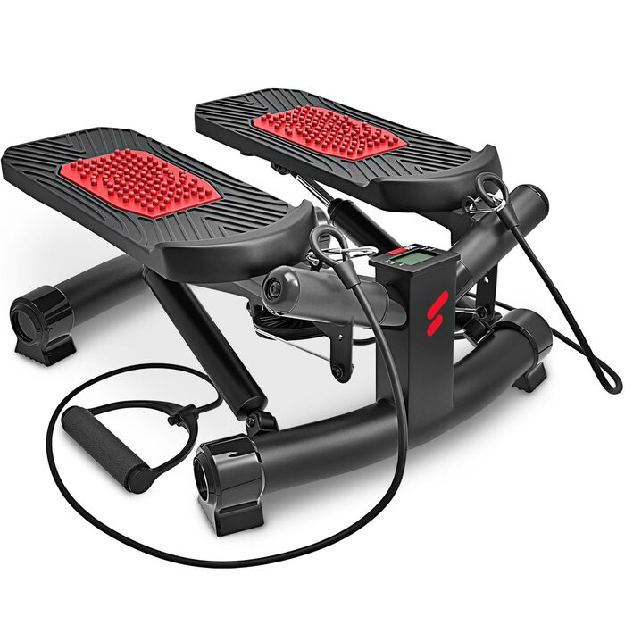 Степер Sportstech STX300 Up-Down Twister з силовими мотузками та дисплеєм 2-в-1 степер з поворотом та боком для ефективних тренувань регульований опір, домашній тренажер, якісний німецький бренд STX300 жовтого кольору