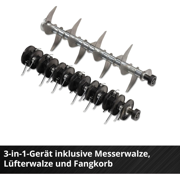 Аератор-садовий пилосос GE-SA 36/35 Li-Solo Power X-Change (Li-Ion, 36 В, безщітковий двигун, робоча ширина 35 см, мішок для збору трави 28 л, регульована глибина обробки, акумулятор та зарядний пристрій продаються окремо) у комплекті з аераційною та пило