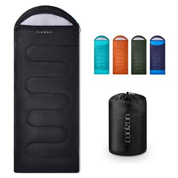 Спальний мішок Coolzon для дорослих, на 3-4 сезони, водонепроникний, надлегкий, для дітей, кемпінг, портативний, чорний