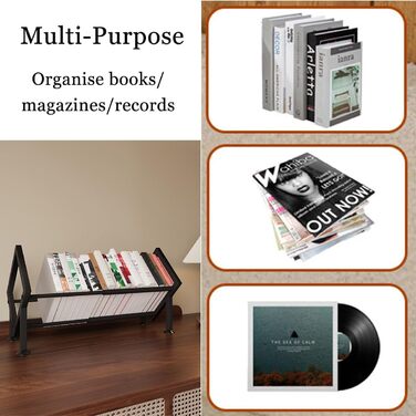 Маленька настільна книжкова полиця, міні-висувна книжкова шафа, металева настільна полиця, компактний органайзер для книг для дитячих столів, офісів, віталень (чорний)