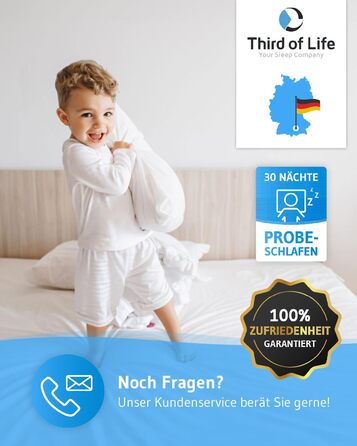 Дитяча подушка 40x60, Регульована по висоті дитяча подушка від 3 років, Екологічно чиста дитяча подушка TILLA - зроблено в ЄС, Зат