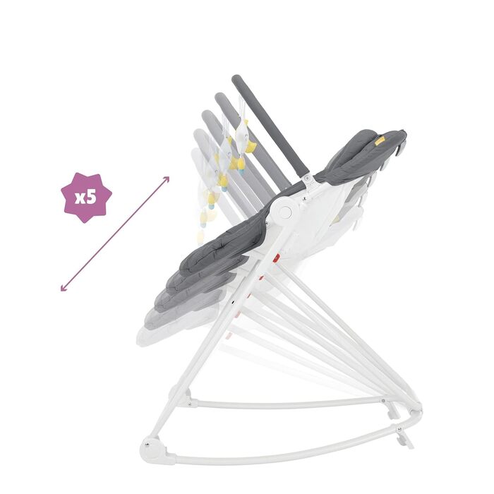 Дитяче крісло-батут і стільчик для годування, 5-позиційне регулювання висоти, можна використовувати з народження