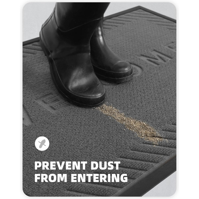 Килимок для вхідних дверей Color G, брудозатримуючий килимок для вхідних дверей, нековзний килимок для входу на вулиці, килимок для входу, для зовнішнього та внутрішнього використання (45 x 80 см, чорно-сірий) Чорно-сірий 45 x 80 см (прямокутний)