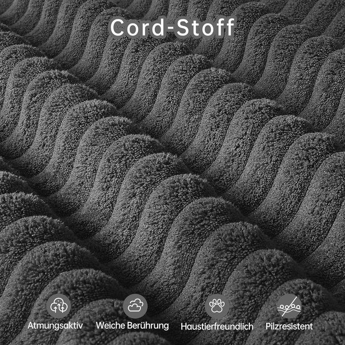 Секційні дивани DURASPACE Cloud для вітальні, модульний U-подібний диван з глибоким сидінням, диван-ліжко з вельвету з піною з ефектом пам&39яті, не потребує складання (сірий) Темно-сірий