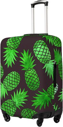 Чохол для валізи Ананасове мистецтво, міцний захист для багажу, підходить для валіз розміром 45.7 - 81.3 см, розмір XL, чорний, екстра-великий