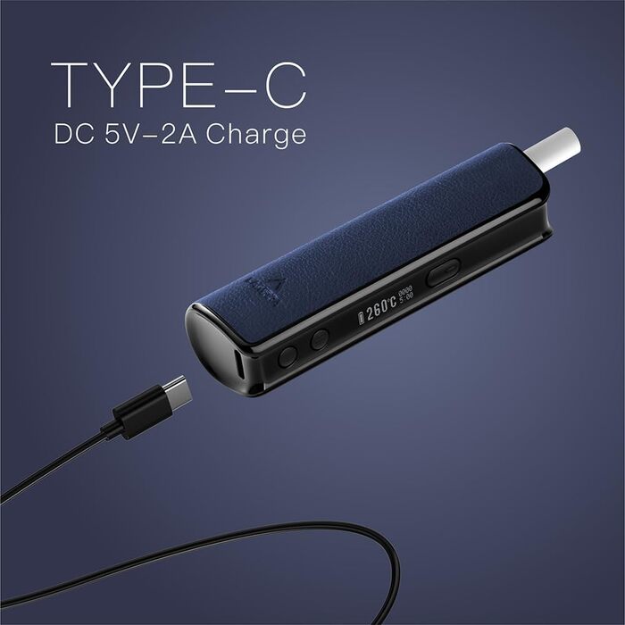 Пристрій без нагрівання, безконтактний електромагнітний індукційний нагрівач, OLED 3200 мАг, регульований час і температура нагрівання, не потребує очищення (темно-синій), 10 HNB