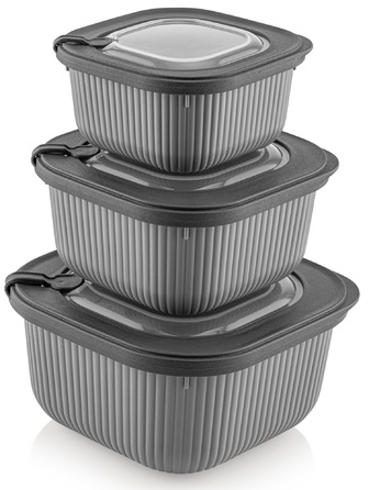 Набір контейнерів 0,6/1,1/1,8 Line Box Gray Idea Home