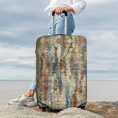 Чохол для валізи Богемний Абстракт з еластичної тканини, захисний від подряпин та пилу, чорний, розмір 85 см