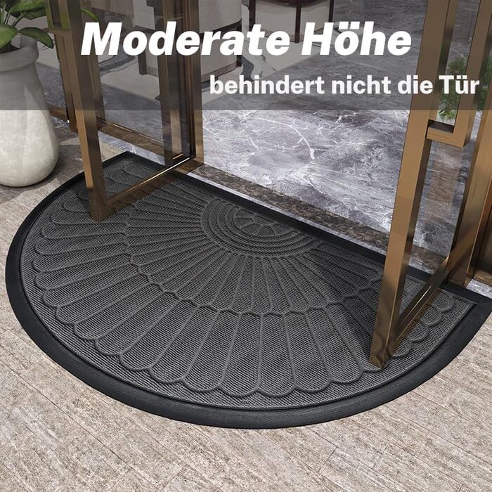 Килимок для вулиці 50x80 см, миється, стійкий до атмосферних впливів, нековзкий, високоякісний, напівкруглий килимок для використання всередині та зовні приміщень, естетично привабливий килимок для входу на вулицю, килимок, що вловлює бруд, 50 x 80 см, сі